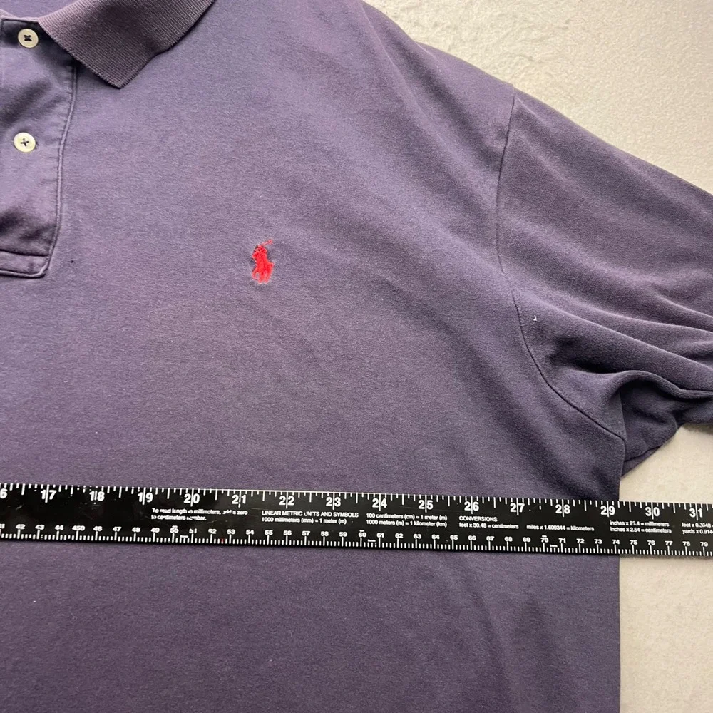 Polo Ralph Lauren Mens 2XB Big Navy Blue Short Sleeve Cotton Polo Shirt Red Pony